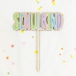 Preview: Schulkind Cake Topper Kuchenaufsatz Tortenstecker Einschulung, handgefertigt aus Acryl und Holz erster Schultag