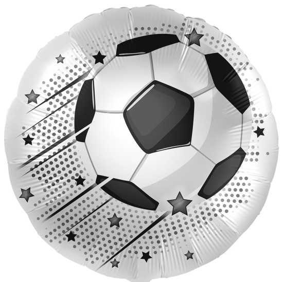 Folienballon - Fußball - Fussball - Soccer - Rund - 43 cm