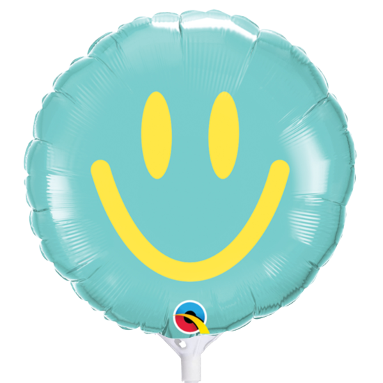 Folienballon am Stab - luftgefüllt - Emoji - Smiley - zwei verschiedene Designs