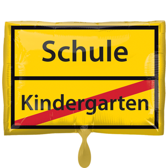 Folienballon - Einschulung - Verkehrsschild - Schule/Kindergarten - 40 x 30 cm